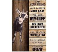 Goat Metal Tin Sign I Am Your Friend Partner Funny Poster Plaque for Cafe Restaurant Kitchen Living Room Bathroom 6x8 Inch