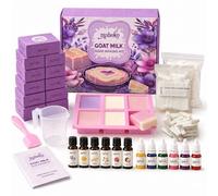Goat Milk Soap Making Kit for Adults & Beginners - Complete DIY Set with 2lb Soap Base, 6 Scents, Molds & Gift Boxes - Easy, Fun & Creative Craft Gift