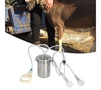 Goat Milking Machine, 2L Stainless Steel Bottle Manual Milking Machine, Effort Saving Control Portable Goat Milking Supplies with Transparent Lid, for Milk Plant Farm