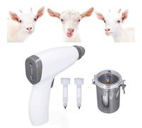 Goat Milking Machine Kit, Portable Electric Goat Milker with 2 Teat Cups + 2L Stainless Steel Bucket, Vacuum Pump Food Silicone Grade Hose, Rechargeable
