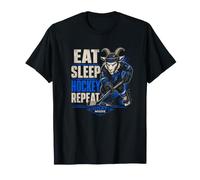 Goat Mode Eat Sleep Hockey Repeat Rink Player T-Shirt