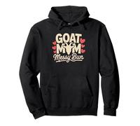 Goat Mom Messy Bun Farm Animal Illustration Keeper Pullover Hoodie
