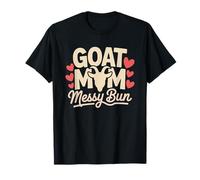 Goat Mom Messy Bun Farm Animal Illustration Keeper T-Shirt