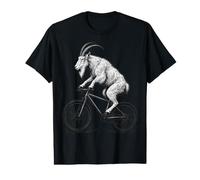 Goat Mountain Bike Funny Cycling MTB Cyclist Biker Humor Value Graphic T-Shirt