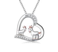 Goat Necklace 925 Sterling Silver Goat Heart Pendant Jewellery for Women