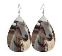 Goat On Hillside Leather Earring Fun Leather Earrings Fashion Hanging For Beach Women Accessories