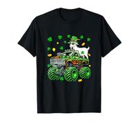 Goat On Monster Truck Farmer St. Patrick's Day Shamrocks T-Shirt