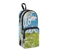 Goat on The Green Summer Meadow Pencil Case, Big Capacity Pen Bag with Compartment Students Schoolbag Shape Stationery Organizer Pencil Pouch Marker Case for School Office Work