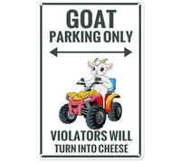 Goat Parking Metal Aluminum Sign Funny Goat Decor Garage and Outdoor Parking Instructions Sign Animal Print Decoration Gift for Goat Lovers 12 * 8in (101)