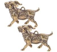 Goat Pendant Keychain 2pcs Decorative Brass Charm for Backpack Working
