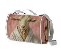 Goat Picnic Blanket Waterproof, Extra Large Picnic Mat 150 X 145 cm, Camping Beach Blanket Washable Foldable, Camping Accessories for Outdoor Activities