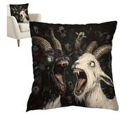Goat Pillow Case,45x45cm Hilarious Crazy Animal Decorative Short Plush | Pillow Cover Couch Decoration | for Home Dorm Office Bedroom Living Room Bed Sofa Decor
