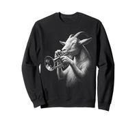 Goat Playing Trumpet Jazz Music Animal Lover Sweatshirt