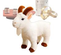 Goat Plush Toy - Soft Realistic Farm Creature Plush Detail, Lovely Plush Display Stand on Pasture Theme | Companion Adorable Fabric Accent Fab