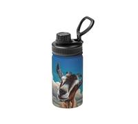 Goat Print 12 Oz Insulated Double Walled Stainless Steel Metal Water Bottle for Cold Hot Drink