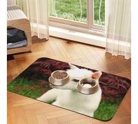 goat print Cats Pet Bowl Placemat Pet Feeding Mats for Dogs, Non-Slip PU Leather Tablecloth for Pets