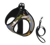 Goat Print Dog Harness Leash Set Reflective Pet Harness Puppy Vest Suitable Dogs Cats Small Breeds