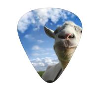 Goat Print Guitar Picks, 12 Pcs Guitar Plectrums Celluloid Pick Classical Triangle Picks for Acoustic, Electric, Bass Guitar including 0.46mm 0.71mm 0.96mm