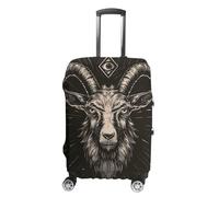 Goat Print Occult Eye Devil Luggage Cover Travel Suitcase Protector Anti-Scratch Suitcase Cover S