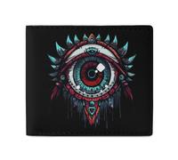 Goat Print Occult Eye Themes Devil Bifold Wallet for Women Men Personalized Coin Purse Card Case Holder Pocket Wallet