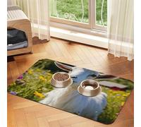 Goat Print Pet Absorbent Leather Tablecloth for Dogs Cats,Pet Food Mat Leather Feeding Mat for Dogs Cats