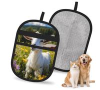 Goat Print Pet Hair Remover Gloves Grooming Shedding Home Cleaning Deshedding Tool