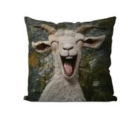 Goat Print Pillowcase,45x45cm Animal Soft Pillowcase | Screaming Goat Throw Pillow Covers - for Couch Sofa Home Living Room Holiday Farmhouse Indoor Bedroom
