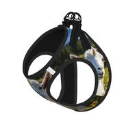 Goat Print Step in Dog Harness and Leash Set,Mesh Pet Vest Harness for Small Dogs and Cats