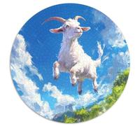 Goat Puzzle 1000 Pieces Jigsaw Round Jigsaws Adults Kids Puzzles Games Inspirational Adult Challenge Reliever Family Game Stress 1000pcs (67.5x67.5cm)