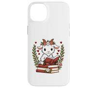 Goat Reading Book Graphic Goat with Book Floral Case for iPhone 14 Plus