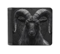 Goat Satan Baphomet Men’s PU Wallet Stylish Bifold Wallet with Money Clip & 6 Card Slots Gifts for Him