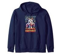 Goat Seriously Unstable Funny Farm Animal Sarcastic Humor Zip Hoodie