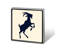 Goat Silhouette Print Square Badge Metal Decorative Brooches 0.7 Inch Funny Lapel Pin Gift for Backpack Clothing