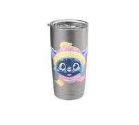 Goat Small Book Reading Animal Lover Graphic Portrait Round Stainless Steel Insulated Tumbler
