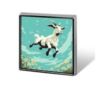Goat Square Lapel Pin Women's Novelty Buttons & Pins Metal Badge Cute Brooch Pin Retro Pinback Badge Fashion Bag Pins for Hat Backpacks Tie Suit Wedding Party Accessory