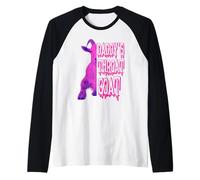 Goat Throat Daddy's Sarcastic Humor Pink Edition Raglan Baseball Tee
