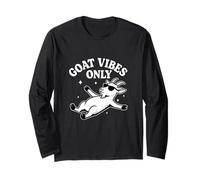 Goat Vibes Only Funny Relaxed Goat Yoga Meditation Long Sleeve T-Shirt