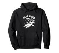 Goat Vibes Only Funny Relaxed Goat Yoga Meditation Pullover Hoodie