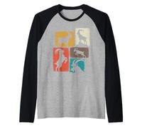 Goat Vintage Collage Goat Raglan Baseball Tee