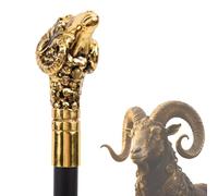 Goat Walking Cane for Men and Women, Gothic Decorative Ornate Metal Cane with Ergonomic Handle, Walking Stick for Senior