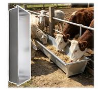 Goat Water Feed Trough 2-in-1, Large Animal Feed Bowl Livestock Feeding Tub Stainless Steel, Calves/Cows/Pig/Horses Hay Feeder Easy to Clean(L 19 7/10in (50cm))