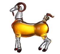 Goat Whiskey Decanter, Zodiac Animal Wine Decanter,1000ML Glass Liquor Decanter for Scotch Vodka, Whiskey, Scotch, Rum, Tequila