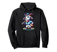 Goat With Baseball Bat And Ball Pullover Hoodie