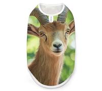 Goat with Curved Horns Dog Shirts Summer Pet Clothes Comfort T-Shirts Vest Sleeveless Tank Top for Cats Dogs S