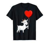 Goat With Heart Balloon Cute Goat Lover Valentine's Day T-Shirt