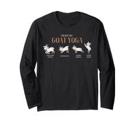 Goat Yoga Four Basic Poses Funny Goat Stretching Chart Long Sleeve T-Shirt