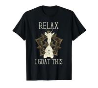 Goat Yoga Relax I Goat This Namaste Mandala Yogi Humor Value Graphic T-Shirt, Men, Black, M