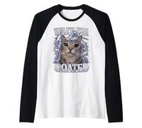 Goated Cat Meme Silly Funny Design Raglan Baseball Tee