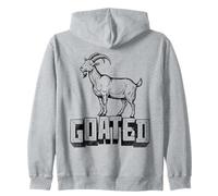 GOATED Greatest Funny Goat Graphic Zip Hoodie