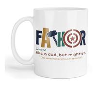 GOATINTHECOAT Fathor Father's Day Definition Ceramic Coffee Mug, 325ml, White, Superhero Theme, Dishwasher Safe